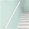 SXBHDM Corrimano per scale in metallo industriale - Kit completo, ringhiera per gradini interni ed esterni, corrimano per scale con supporto a parete, barra di sicurezza, bianco(120cm)