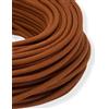 LaMorell LightDesign Cavo Elettrico Tondo/Rotondo Rivestito in Tessuto. Colore Marrone Ruggine Cotone. Sezione 2x0.75 (10 Metri)