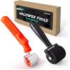 FOSHIO Kit di 2 rulli per cuciture, rullo in spugna e rullo in acciaio inox con manico antiscivolo, cuciture per carta da parati, vinile, pellicola per finestre, applicazione di isolamento acustico