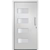 vidaXL Porta d'Ingresso in Alluminio e PVC Bianco 100x210 cm