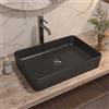Deervalley DV-1V0010 - Lavandino da bagno rettangolare in ceramica, 50,8 cm, colore nero opaco