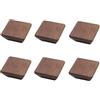 HDJNal - 6 pomelli per armadietti in legno di noce da 45 mm, pomelli per cassetti di forma quadrata con viti, finitura antica, stile retrò, adatti per cucina, armadio, mobile