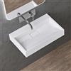 doporro Lavabo Bagno Rettangolare 60 cm, Lavandino da Appoggio o Sospeso in Minerale Fuso Bianco Lucido, Scarico Incluso Colossum19