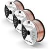 VECTOR WELDING Filo Saldatura MIG/MAG SG3 ER70S-6 Ø0,8 mm 3 Bobine D100 1 kg | SG3 ER70S-6, filo ramato Ø0,8 mm, 3 bobine D100 1 kg, AWS A5.18, acciaio al carbonio, arco stabile