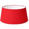 Generico 50 cm Paralume Tessuto di Cotone con PVC Bianco, Prodotto Artigianale, per Lampada da Tavolo, Piantana (Rosso)