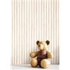 Newroom carta da parati beige a righe per cameretta stile natura | Tono sabbia caldo effetto acquerello opaco, superficie liscia senza raccordo, tessuto non tessuto, look nordico soggiorno