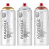 KLAMOTTEN STORE Montana - Spray effetto marmo, effetto marmo, 3 bombolette spray da 400 ml, oro, argento, rame per hobby, artigianato, fai da te, tela, arte