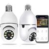 Di Tutto Per Tutti® - Kit 2 Pezzi Telecamera IP Cam 2MP attacco E27 PTZ Wireless, WiFi Home Security Camera Motion Auto Tracking Alarm, 4X Digital Zoom, Full Color Night Vision 1080p App Yoosee
