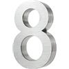 Kobert-Goods Numero civico, effetto 3D, in acciaio inox spazzolato (V2A), antiruggine e resistente alle intemperie, dimensioni: H 20 cm x P 3 cm, materiale per il montaggioincluso., Multicolore