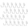 ULTECHNOVO Set 30 Ganci Singoli per Pannello Forato in Plastico Bianco, Facili da Installare e Usare, Ganci a Forma di J per Progetti DIY in Cucina, Garage e Laboratorio