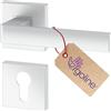 ERGO line La Maniglia ERGO Argento per Porte Con Serratura - Quadrata Opaca Con Cilindro di Chiusura e Guarnizione