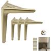 Zlovne Gambe Per Divani 4 Pz Gambe per Mobili in Metallo Piedini da Tavolo,Triangolo,Sostituzione Poltrona Letto Armadio Piedini in Acciaio Laminato a Freddo,Non Arrugginisce (12cm/4.72inch,Brushed gold)