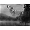 murando PREMIUM Carta da parati Foresta 300x210 cm Fotomurali in TNT Murale alla moda Decorazione da Muro XXL Poster Gigante Design Carta per Pareti Soggiorno Nebbia Lupo nero bianco c-C-0475-a-a