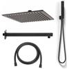 Metaform Kit Restyling Doccia Nero Opaco Quadro Braccio Presa Acqua Doccetta e Soffione (N25)