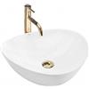 Rea - Lavabo Da Appoggio Andrea - Lavandino Bagno 470 X 430 X 145 mm Ceramica (Bianco)