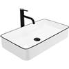 Rea - Lavabo Da Appoggio Denis Black Edge Lavandino Bagno 615 X 350 X 110 mm Ceramica (Bianco/Nero)