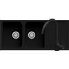 Generic Pacchetto Lavello cucina Romeo nero 2 vasche con gocciolatoio 116 x 50 cm e miscelatore Roma Nero Made in Italy