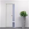 FIP Porte Italiane, Porta Scorrevole Interno Muro, Porta a Scomparsa in Legno, Telaio in HDF e Coprifili Waterproof, Colore Bianco, 90x210 cm, con Serratura Ottone Lucido