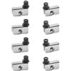 UFURMATE Mini-cerniera per porta in vetro, 8 pezzi di cerniere per porta in vetro senza cornice nichelate, morsetto, set di sostituzione di clip per cerniere a pivot per armadio regolabile, adatto per