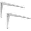ALPENSTAHL Sparta - Consolle per carichi pesanti, in alluminio color argento opaco, 2 pezzi, angoli di carico pesanti per il montaggio a parete, per console angolare: 190 x 165 x 32 mm, portata: 180kg