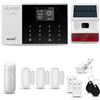 HUXGO® HXA005 Allarme casa senza fili WiFi + GSM 4G con wireless solare Sirena | Kit allarme con 1x rilevatore di movimento, 3x sensori per porte e finestre, telecomando | TUYA Smartlife App
