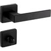 Gedotec Maniglia per porta nero opaco in alluminio - Maniglia su rosetta quadrata per porte interne - Bagno - coppia di maniglie a leva nero opaco - PUSH 1317 |