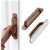 Elistonie 2 Pezzi Maniglia Autoadesiva Simile al Legno Maniglie per Armadietti Maniglia per Porte Scorrevoli in Vetro Maniglia per Mobili Armadi Porte di balconi Cassetto Armadio (Legno Scuro,160mm)