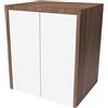 Inbagno Mobile coprilavatrice e asciugatrice con ante 79x91 cm bianco e legno, in kit di montaggio con ingombro 70x86 cm e retro aperto, WANDA