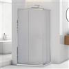 Inbagno Box doccia angolare 90x90 cm in vetro stampato H 195 cm, 2 porte scorrevoli con profilo cromato e installazione reversibile, Tay