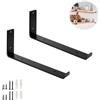 LRYELWA 2 Pz Staffe per Mensole a Parete,Supporto per Mensola Metallo,Reggimensola Ferro,Supporti per Scaffali 90 Gradi Angolo Retto per Mensole in Legno Galleggianti Libreria,Con Viti (30cm,Nero)