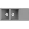 EVHOC Lavello 116x50 cm, Sopratop 2 Vasche con Gocciolatoio, Lavandino Reversibile per Cucina, Made in Italy, Grigio Cemento, ADHOC L