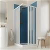 DOBOX EASY BOX Kappa angolare con apertura a soffietto centrale riducibile h 185 cm Made in Italy (Bianco, 65x65)