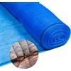 PLASTICWORLDSOLUTIONS Rete di protezione per ponteggi, 3,07 x 50 m, rete di protezione antipolvere, rete per ponteggi, 50 g/m², con 100 fascette stringicavi, diverse dimensioni e colori (3,07 x 50 m, blu)