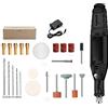 FLEXMAN Utensile Rotante Senza Fili, 12V Mini Utensile Rotante Kit Kit Mini Trapano a Mano a Batteria con Accessori per Smerigliatrice Elettrica Fai da Te per Lucidatura, Pulizia(Nero)