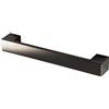 Gedotec - Maniglia rettangolare per armadio, 160 mm, per ante e armadi da cucina, Future, in metallo nichelato nero lucido, 1 pezzo