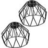 Garneck 2 Pezzi Paralume a Gabbia in Metallo Nero Per Lampada a Sospensione Paralume Vintage in Filo Metallico Industriale Design Aperto Per Illuminazione Massima Ideale Per Cucina E Soggiorno