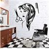 WYFCL Negozio Di Barbiere Decalcomania Taglio Di Capelli Donna Adesivi Murali In Vinile Parrucchiere Arte Murale Rimovibile Per Accessori Da Barbiere Carta Da Parati 43Cmx60Cm