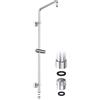 JOHO Colonna Doccia Acciaio Inox senza Miscelatore, Accessorio per Sistema Doccia, Compatibile con Fori Esistenti, Asta Doccia Saliscendi 91 cm con Supporto per Doccetta e Adattatore, Cromo