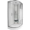 HOME DELUXE - doccia a vapore BIANCO PERLA - dimensioni 120 x 80 cm sinistra - inclusa funzione vapore, doccia a pioggia, radio e accessori I doccia già pronta, doccia, tempio doccia