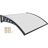 Arreditaly Pensilina Per Copertura In Policarbonato Alveolare Tettoia Modulabile Per Esterno Per Porte Balcone Finestre Elegante E Resistente, Trasparente (80 x 150 Cm)