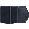 XINPUGUANG Caricatore Solare 14W Pannello Solare Pieghevole da Esterno Portatile con Doppia USB Uscita 5V 3A per Telefono, Tablet, Fotocamera, Ventilatore, Campeggio, Viaggio (Nero)