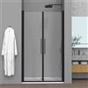 Inbagno Porta Doccia Per Nicchia 70 Cm (H 195) Linea Neos - Porta A Saloon - Cristallo Trasparente 6 Mm - Profili In Alluminio Nero