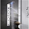 aworddy LED Colonna Doccia Idromassaggio Pannello Doccia Set con 5 Funzioni in 304 Acciaio Inox,Miscelatore da Massaggi, Soffione Fisso, Doccetta e Bocca Vasca per Bagno