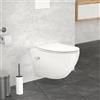LuxeBath WC Sospeso Senza Bordo Vaso in Ceramica Bianco Lungo 54 cm Funzione Bidet Risciacquo Scarico Tornado con Sedile Softclose Water con Sanitari per Bagno Rivestimento Nano Superficie Lucida