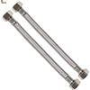 BricoLoco.com BricoLoco - Tubo idraulico flessibile per rubinetto, rubinetto lavandino da cucina o bagno, in acciaio inox, raccordi in ottone femmina - femmina (2, 1/2-1/2 Lunghezza 80 cm)