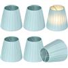 Beufee Set di 6 paralumi piccoli, paralume in tessuto per lampade da tavolo e terra, paralume a clip in tessuto azzurro paralume paralume lampada da parete copertura per lampadina A B C F P