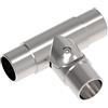 Sellon24® Raccordo a T in acciaio inox, Ø 42,4, connettore per corrimano, per corrimano, per corrimano, per corrimano con giunto regolabile, raccordo per pali, tubo rotondo, corrimano
