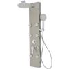 lousriyy Pannello doccia con 6 ugelli massaggianti regolabili, 22 cm e doccetta a 3 livelli, colonna doccia in acciaio inox con tubo da 1,5 m, set di pannelli doccia da parete (argento)