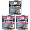 ARCANE INDUSTRIES Pittura silossanica per esterni e facciate, ad alto potere idrorepellente - ARCAFAÇADE SILOXANE - 3 x 10 L Grigio platino - RAL 7036 - ARCANE INDUSTRIES