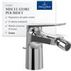 Villeroy & Boch Oasis rubinetto monocomando - miscelatore bidet con asta e cartuccia in ceramica - miscelatore bidet a risparmio - rompigetto mobile - altezza bocca 73mm - cromato